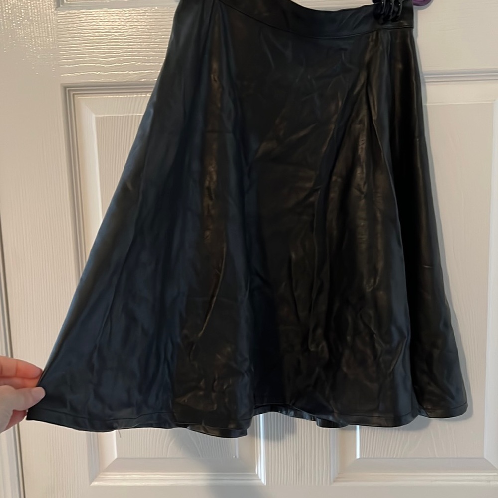 Forever 21 faux leather pleather A-line midi skirt size S